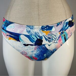 Sunseeker Girls Abstract Bikini Bottom | Size 14 | Vibrant Artistic Print